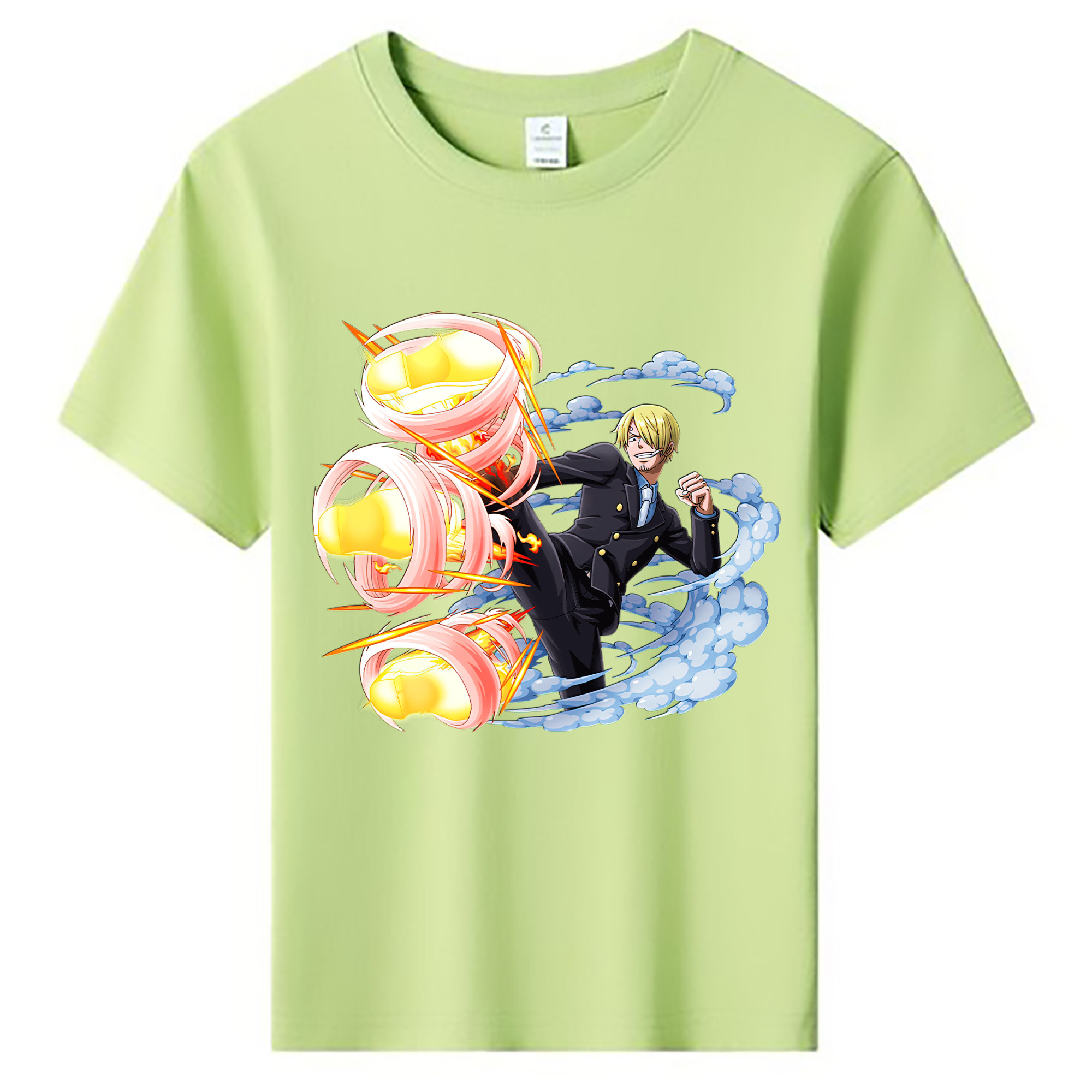 （画像用） ワンピース サンジ ONE PIECE Sanji 綿100％キッズTシャツ（フロントプリント）